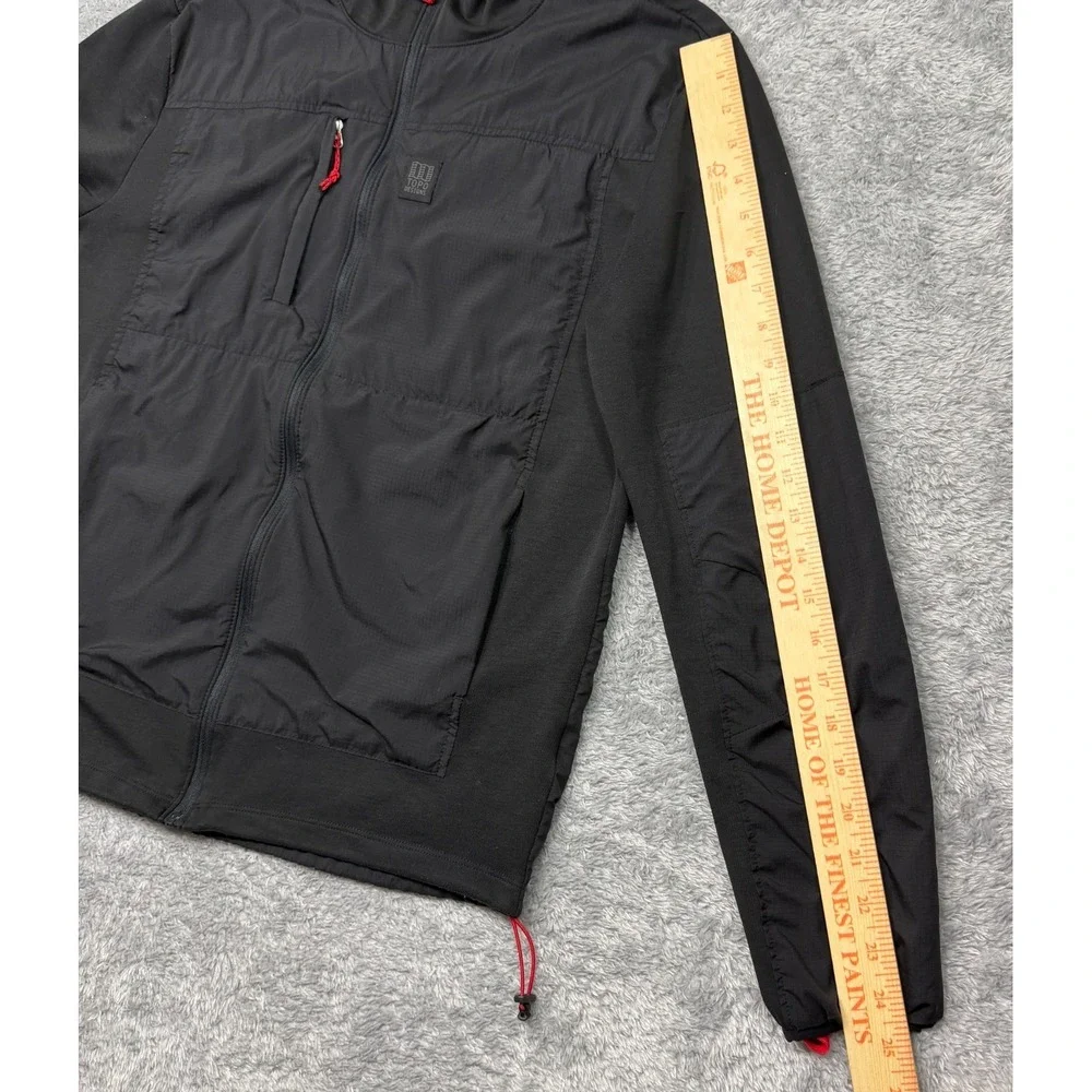 Topo Designs Jacket Mens M Medium Black Hooded Windbreaker Full Zip  Outdoor